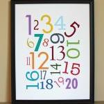 Multi-color Numbers Art Pr..