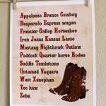 Cowboy Alphabet, 8x10