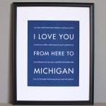 Michigan art print, 8x10