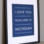 Michigan art print, 8x10