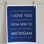 Michigan art print, 8x10