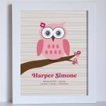 Owl Baby Birth Name, 8x10