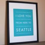 Seattle Art Print, 8x10