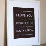 South Africa art print, 8x1..