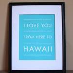 Hawaii Travel Art Print, 8x..