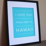 Hawaii Travel Art Print, 8x..