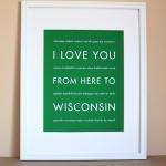 Wisconsin Art Print, 8x10