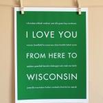 Wisconsin Art Print, 8x10