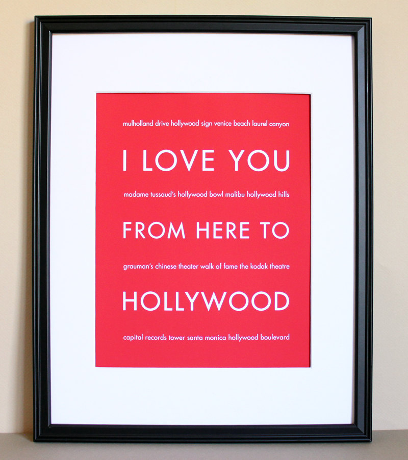 Hollywood art print, 8x10