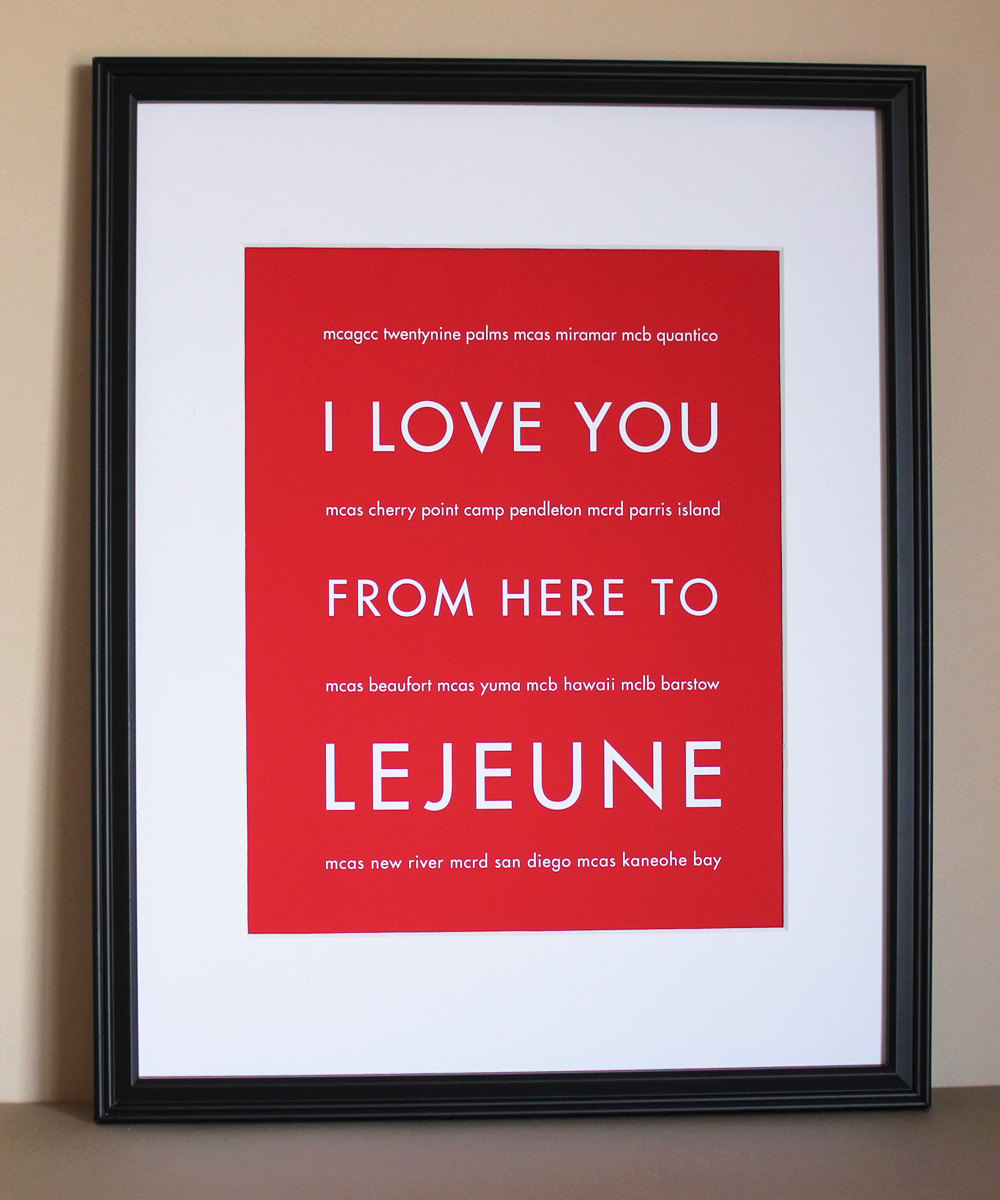 Lejeune Military Marine Corps Art Print, 8x10