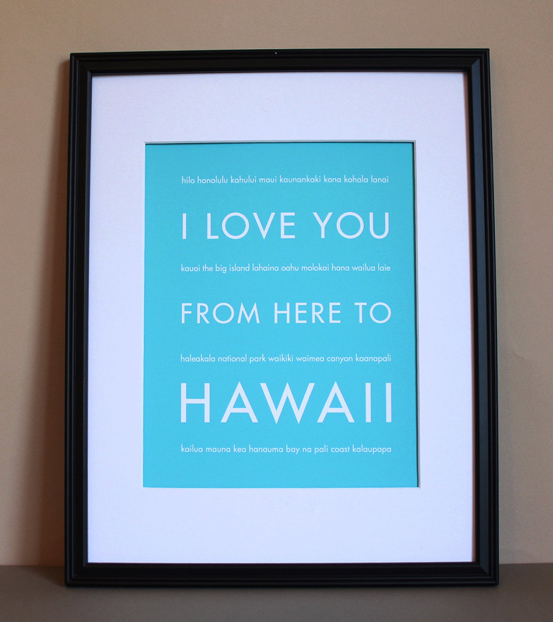 Hawaii Travel Art Print, 8x10 