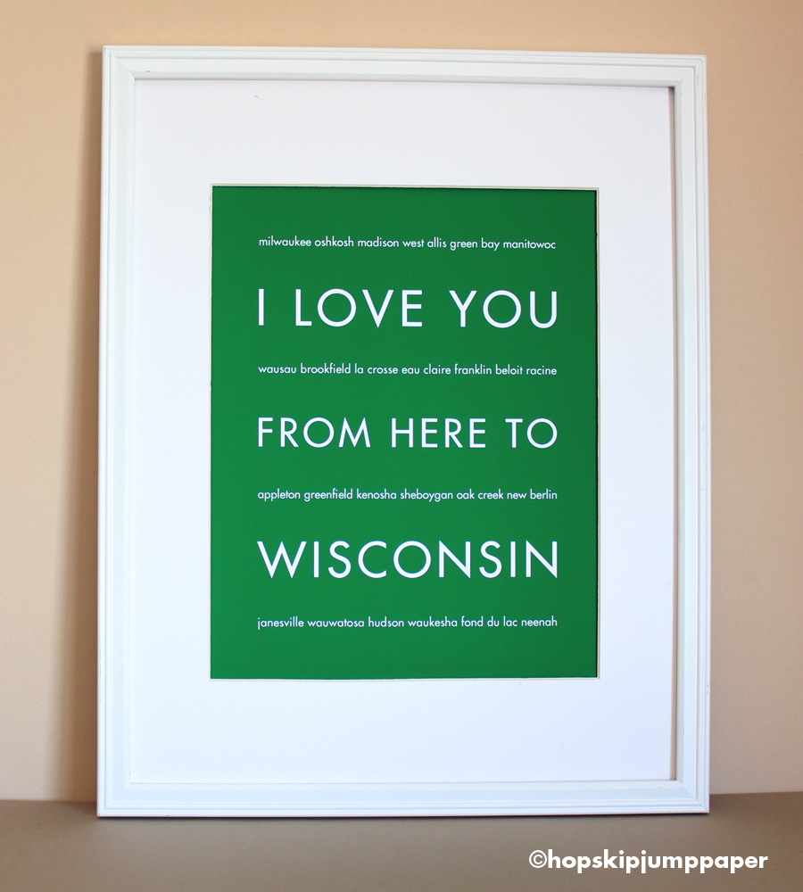 Wisconsin Art Print, 8x10