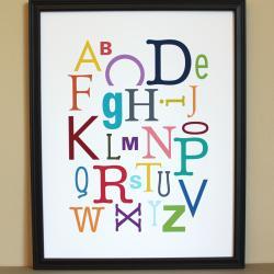 Multi-Color Alphabet Art Print, 11x14, Unframed  