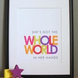 She's Got the Whole World in Her Hands, Christian Art Print