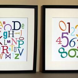 Multi-Color ABC / 123, Two 8x10 Prints
