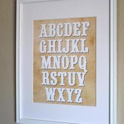 Western Alphabet Nursery Art, 8x10