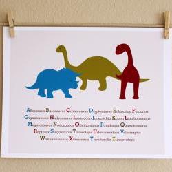 Three Dinosaurs ABCs, 8x10  