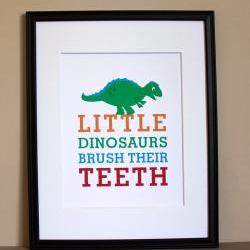 Little Dinosaurs Brush Their Teeth, 8x10