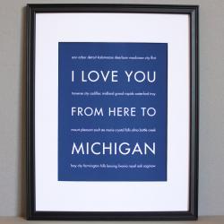 Michigan art print, 8x10