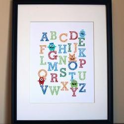 Monster Alphabet, 8x10 - BOY