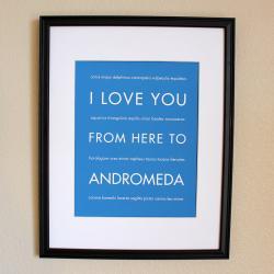 I Love You From Here To Andromeda art print, 8x10