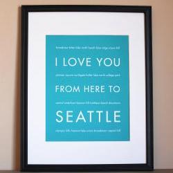 Seattle Art Print, 8x10