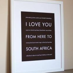 South Africa art print, 8x10