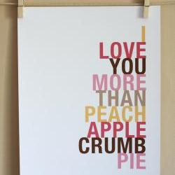 Peach Apple Crumb Pie Art Print, 8x10