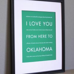 Oklahoma Art Print, 8x10
