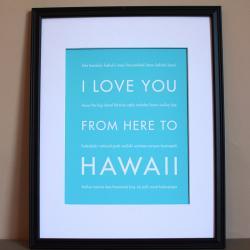Hawaii Travel Art Print, 8x10  