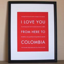 Colombia art print, 8x10  