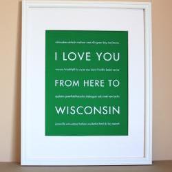 Wisconsin Art Print, 8x10