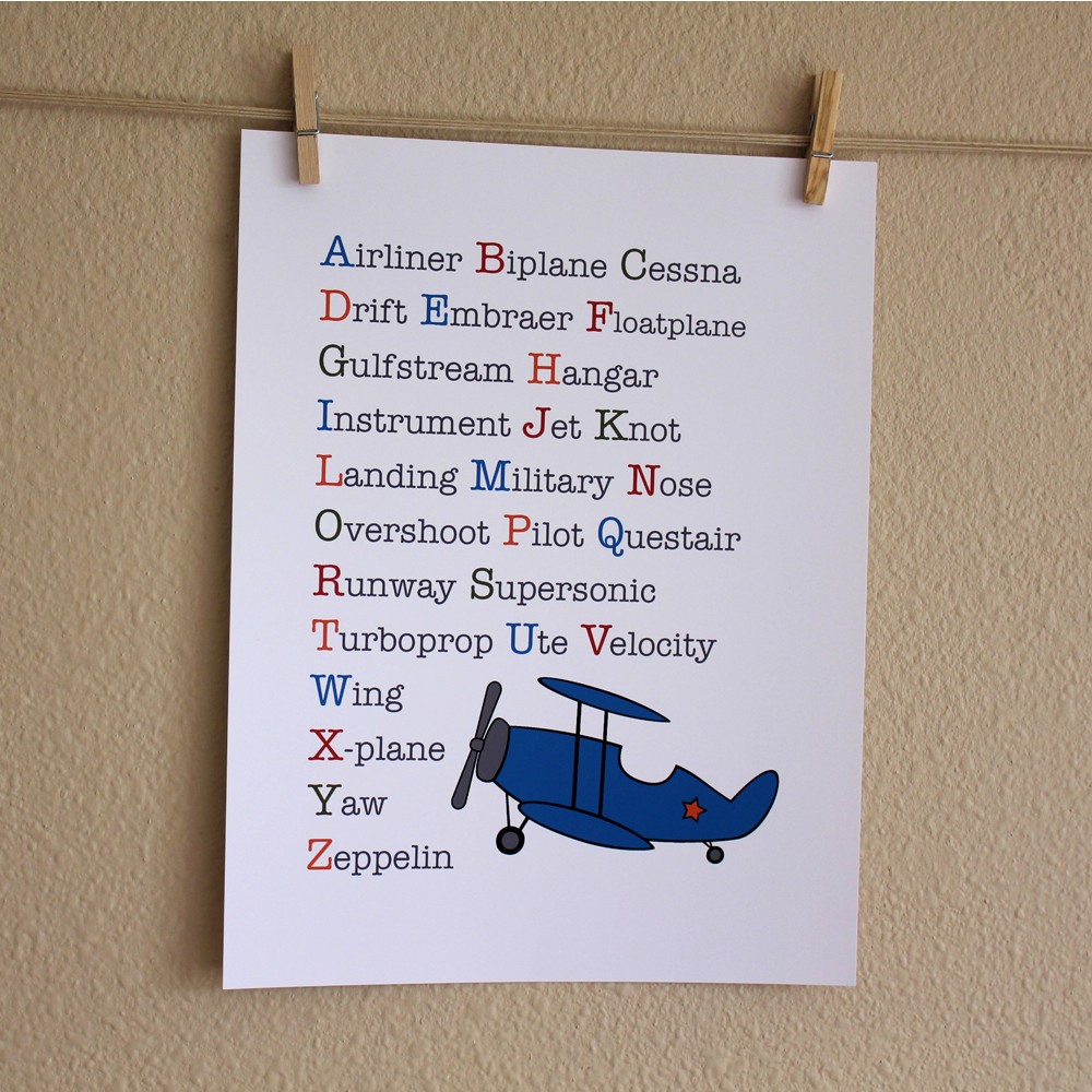 Airplane Alphabet, 8x10 on Luulla